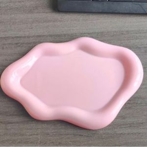 WAPKTY Plastic Jewelry Tray Mini Cloud Shape Jewelry Display Plate Ins Jewelry Dish Watches/Keys Storage