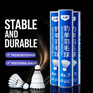 Badminton Shuttlecock Outdoor Training High Elastic Durable Goose Feather For Adults Kids Beginners/Wind Resistant Stable Performance