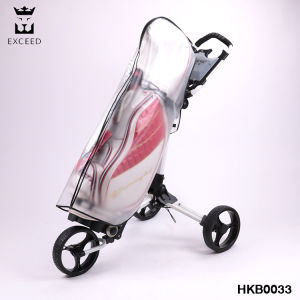 ถุงคลุมกันฝนกระเป๋ากอล์ฟแบบใส PVC (HKB0033) สะดวกในการจัดเก็บและพกพา อายุการใช้งานยาวนานมาก
