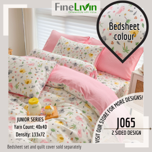 [FineLivin] [SINGLE/SUPER SINGLE] | Kids Bedsheets |100% Pure Cotton| Fitted Bedsheet/Quilt Cover[J-3]
