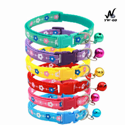 ปลอกคอสัตว์เลี้ยง ปลอกคอแมว ปรับขนาดได้ 6 สี กระดิ่งแมว CW08