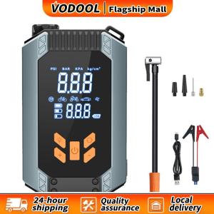 เครื่องเติมลมยางอเนกประสงค์พร้อมเครื่องปั๊มไฟฟ้า แบตเตอรี่ในตัว และไฟฉุกเฉิน