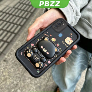PBZZ Case for SAMSUNG a11 phone casing Softcase Silicone shockproof Cover new design aesthetic with holder 360 ° rotate cute black Bear for boys JTXX2