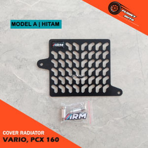 Cover Radiator Racing Honda PCX VARIO 160 FULL CNC ARM Warna Silver Hitam