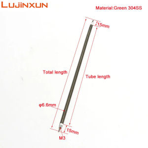 LUJINXUN 300W Air Heater Tube 340/345/350/355/360mm Electric Oven Heating 6.6mm Green 304SS 110V/220V 300W/350W 2pcs/lot