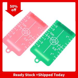 🔥🔥🔥pheebss แผ่นเลเซอร์วัดระดับเลเซอร์แนวตั้ง แนวนอนการ์ดวัดระยะลำแสงสีแดง เขียวแม่เหล็กนิ้ว ซม. อุปกรณ์เสริมเครื่องมือ