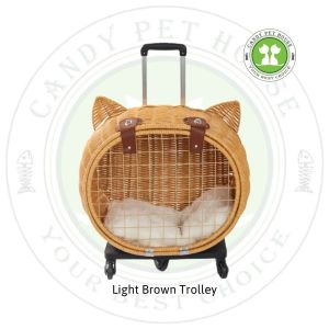 Beg Rotan Pembawa Kucing Bernafas / Portable Rattan Breathable Bag / Pet Carrier