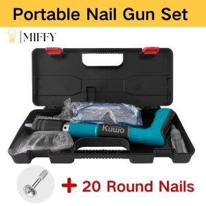 MIFFY Nail Puncher Gun Automatic Powder Actuated Nail Gun Tacker for Wood Heavy Duty Nail Rivet Gun with 20 Nails