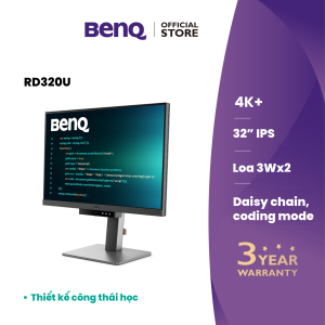 Màn hình máy tính BenQ dành cho lập trình RD320U _ 32" 4K+ đèn MoonHalo USB-C Chống chói bảo vệ mắt