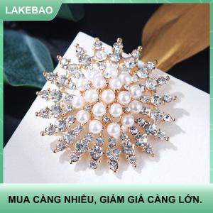【LAKEBAO】 Rhinestone Hoa Trâm Cài Ngọc Trai Cổ Điển Trâm Pins Phụ Nữ Đồ Trang Sức Phụ Kiện