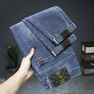 2025 New Spring and Autumn Luxury Stretch Jeans Slim Fit Small Leg Trendy Mens Pants Hot-Selling Popular Mens Apparel
