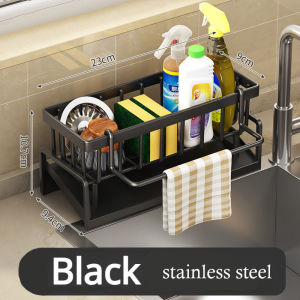 Sponge Drainer Rack Stainless Kitchen Organizer Bathroom Sink Rack Soap Holder Organizer Rack