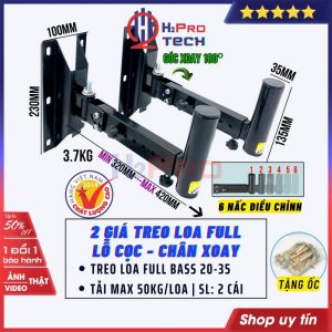 Đôi Giá Treo Loa Full 30 Giá Cọc Treo Loa Đứng Chân Xoay Cao Cấp Chịu Tải 50kg (tặng bộ ốc 30K)-H2pro Tech