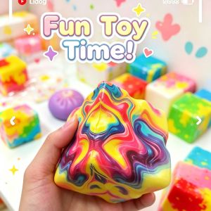 UNRAION Squishy Maltose Ice Cube Water Cube Decompression Toy Slow Rebound