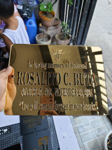 columbarium/lapida Laser cut Acrylic (personalized/customized)