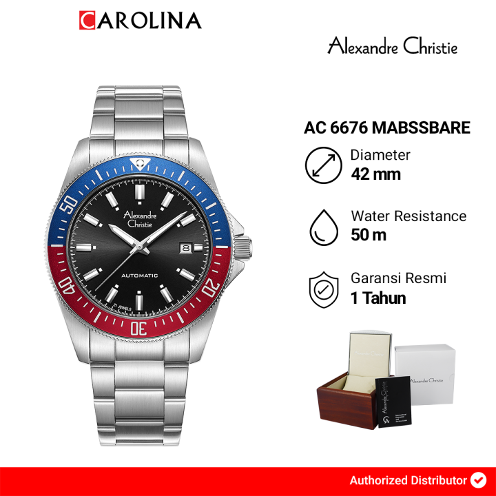 Jam Tangan Pria Alexandre Christie Automatic AC 6676 MABSSBARE