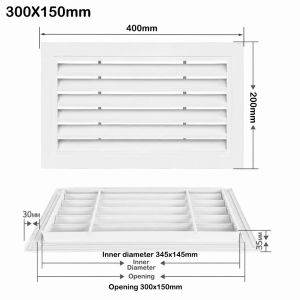GOLDVAULT White Air Vent Grille Aluminum Alloy Square Return Air Grill Gable Wall Shed Vent Houses