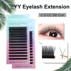 12 Rows YY Shape CC Curl Individual Eyelash Hand Made Soft Light Natural Eyelashes Extension Y Lashes