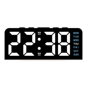 LED Digital Ambient Light Electronic Clock Power Off Memory Table Clock Dual Alarms Clock