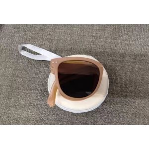 Foldable Sunglasses Polarized Eyeglass with Round Case Storage Bag Portable Folding Sunglasses Case