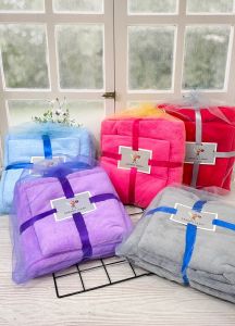 Set Handuk Mandi Mikrofiber Motif Stripe Multicolor - Paket 2in1