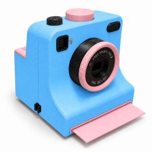 LMS70 Funny 3D Printed Latte Camera Vintage Look Replaceable Cards DIY Latte Art Camera Tool Easy Operate Included Stencils Coffee Powder Print Camera Home Coffee Bar