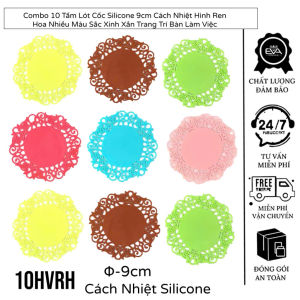 Combo 10 Lót Ly PVC Dập Nổi Nhũ Vàng Tròn Cao Cấp 10cm - Miếng Lót Cốc Chống Trượt Cách Nhiệt Sang Trọng