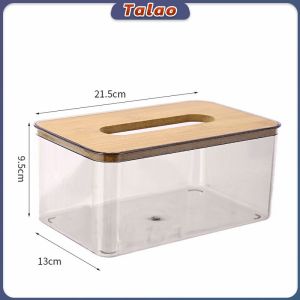 Tissue Box Grey Transparent Paper Roll Box Kitchen Restaurant Table Napkin Holder Desktop Storage Box with Cover