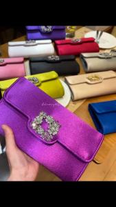 Luxury Designer Fashion Satin Clutch Purse Women Handbag Glitter Diamond Evening Bag Wedding Party Banquet Shoulder Bag