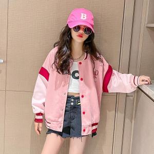 WANDER แจ็คเก็ตเด็กผู้หญิง เสื้อคลุมเด็ก ดีไซน์กระดุมแฟชั่นเกาหลี เสื้อแจ็คเก็ตเบสบอลผ้าฝ้ายแท้สำหรับเด็กผู้หญิง2395