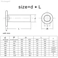M2 M2.5 M3 M4 M5 M6 M8 Black 304 Stainless Steel Allen Hexagon Ultrathin Head Bolt Hex Socket Ultra Thin Flat Wafer Head Screw. 