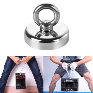 【Local Warehouse】Strong Neodymium Magnet Double Side Search Magnetic hook D48 65KG Super Power Salvage Fishing Magnetic Stell Cup Holder Strong Fishing Magnet Searching Magnet Salvage Magnet Fishing Strongest Recovery Neodymium Pot Magnet Hook