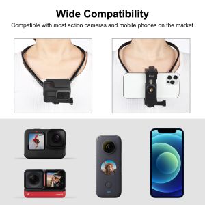 PULUZ Hands Free Lazy Adjustable Neck Holder Hanging Mounting Bracket For GoPro / Insta360 / Pocket2 / Action2 Camera Wearable Phone Stand