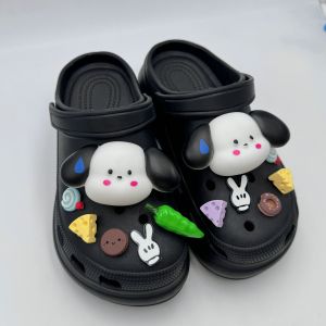 12Pcs/Set Crocs Jibbitz Charms Sweating Dog Cartoon 3D Shoe Accessories Detachable Big Ear Dog Shoe Buckle Decoration for Crocs