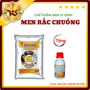 Mua 1 tặng 1: MEN RẮC CHUỒNG: rắc chuồng trại khử mùi hôi hiệu quả - gói 1kg + tặng ANTIGUM phòng bệnh vật nuôi chai 100ml