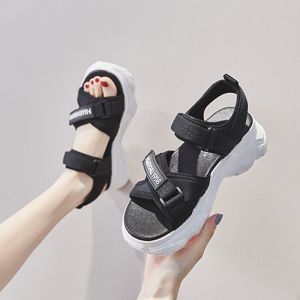 New Summer Thick-Soled Platform Sandals With Velcro Straps Low-Top WomenS Trendy Shoes Sporty Casual Style