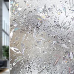 3D Static Cling Tulip Flower Decorative Self-Adhesive Window Film Privacy Glass Vinyl Sticker for Home