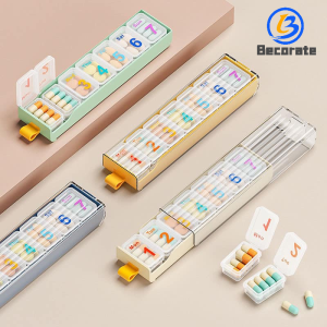 BECORATE Medicine Box Portable Storage Box Sealed Tablets 7 Days A Week Pill Box