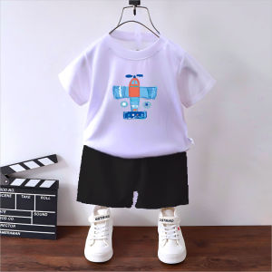 (0-4Y) Boy Clothes Corp Terno for Kids Fashion Sando Shorts Set Summer Tshirt 443 Kids Fashion > Baby Clothing > Sets & Coordinates