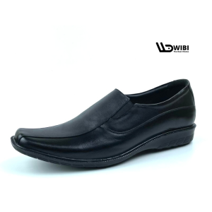 WIBI Sepatu Pria Pantofel Oxfort Formal Slop Kulit 100% Asli Hitam Size 39-43