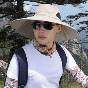 hats Breathable Sunscreen Sunshade Fishing Hat #BHT-24 Summer Outdoor Mens Oversized Brim Sun Hat