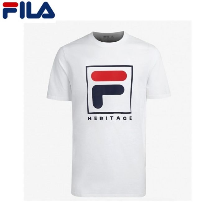 FILA Heritage F Box Logo White T Shirt Lazada