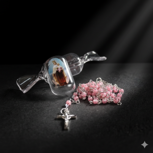 Kalung Rosario Katolik Asli Anak Kecil Box Permen Souvenir Rohani Hadiah Kado Sekolah Minggu Komuni Pertama