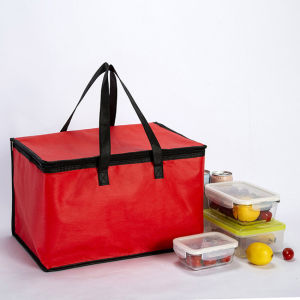 【Local Warehouse】【12 INCH】Insulated Thermal Cooler Bag Lunch Time Sandwich Drink Cool Storage Big Square Chilled Zip 4 Persons Tin Foil Food Bags Coffee Portable Lunch Cooler Bag Folding Insulation Picnic Ice Pack Food Thermal Bag Drink Carrier Insulated