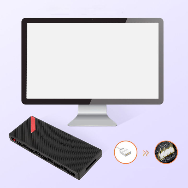 ARGB Fan Hub Magnetic 10 Port ARGB Fan Hub Serial ATA Power Port for PC ...