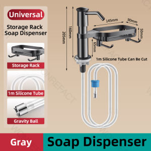 Kitchen Sink Soap Dispenser With Tray Hook Extension Tube Sink Soap Dispenser Detergent Dishwashing Liquid Soap Dispenser