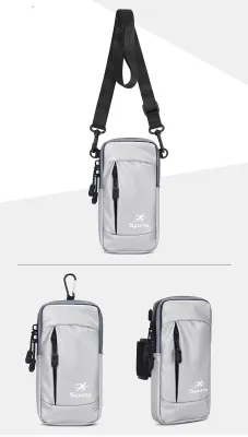 Multifunction Sling Arm Wrist Crossbody Bag Phone Holder Pouch for Jogging Running Hiking Fishing