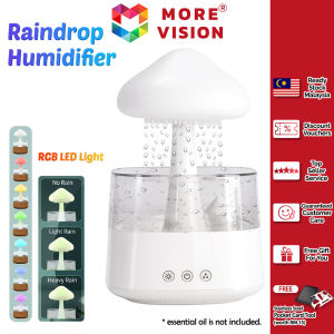 Raindrop Humidifier Night Light RGB LED USB Aroma Purifier Diffuser For Home Essential Oil Cloud Rain Awan Hujan