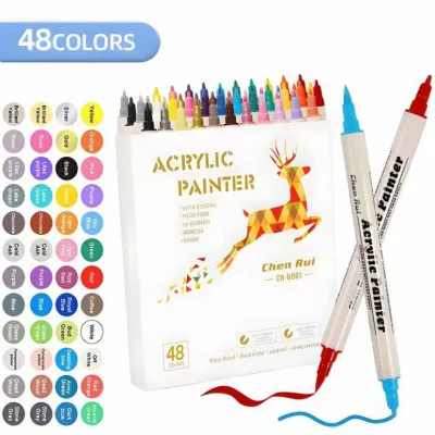 12/24/60 Colors Dual-Head Acrylic Marker Pen Coloring Pen Highlighter Set Of Painting And Drawing Acrylic Marker Office Supplie
