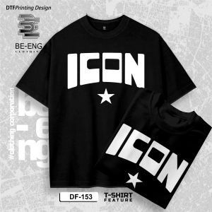 ICON BINTANG Kaos Oversized Bahan Cotton Combed 20s Kualitas Sablon Premium Tshirt Pria dan Wanita